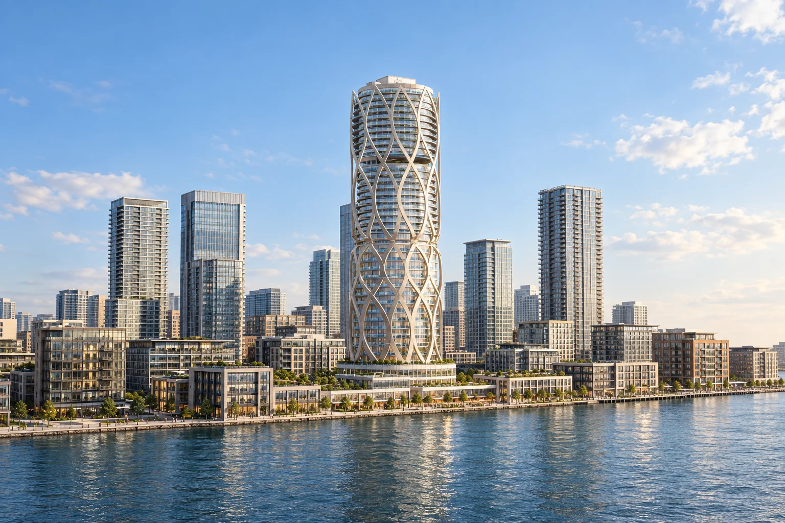 AI render: Harbour Yard on the Dubai waterfront by day